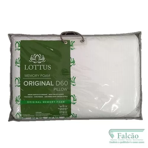 TRAVESSEIRO LOTTUS MEMORY FOAM ORIGINAL D60 MÉDIO