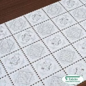 Caminho Rendado 1019 Branco Prata